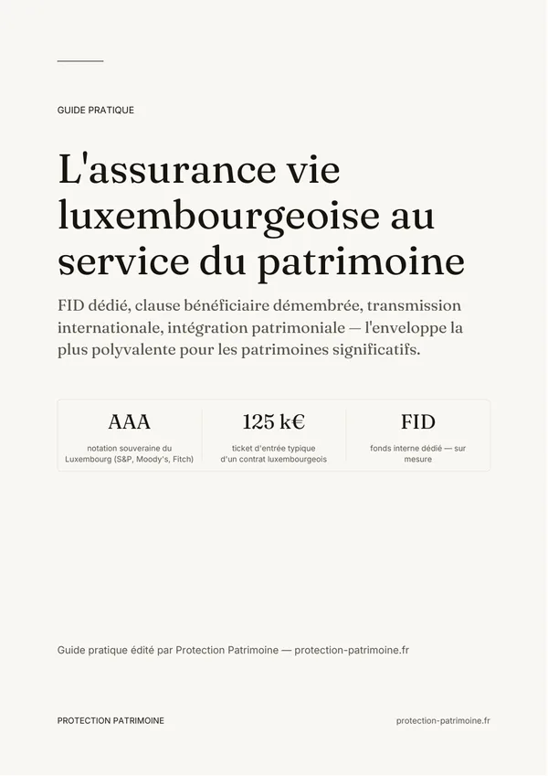 Couverture du guide Assurance vie Luxembourg