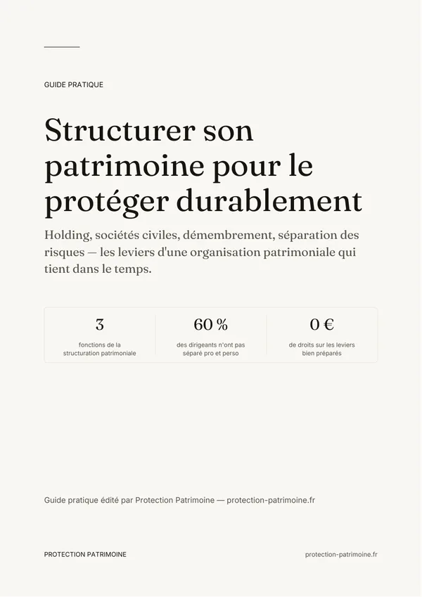 Couverture du guide Structuration patrimoniale