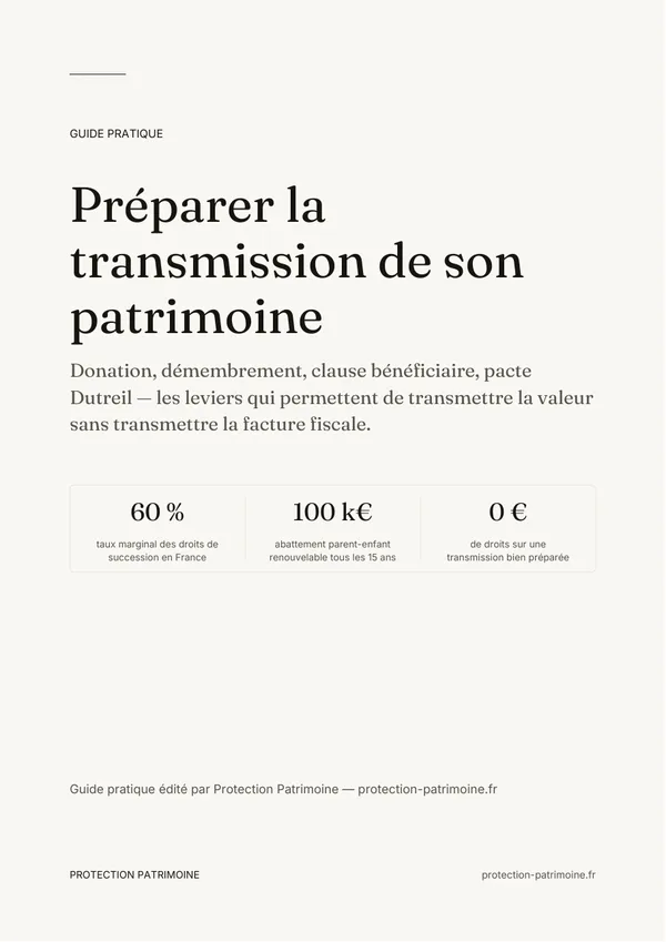 Couverture du guide Transmission & succession